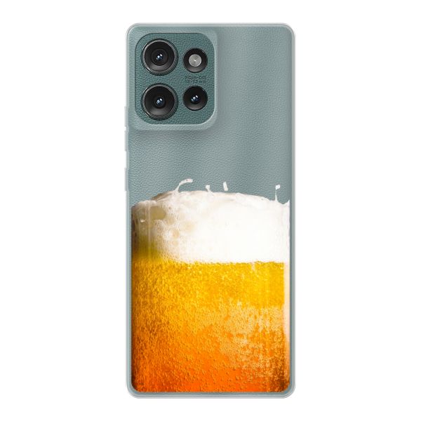 Funda Motorola Edge 50 flexible transparente con Cerveza Recién Tirada - Estampado de cerveza