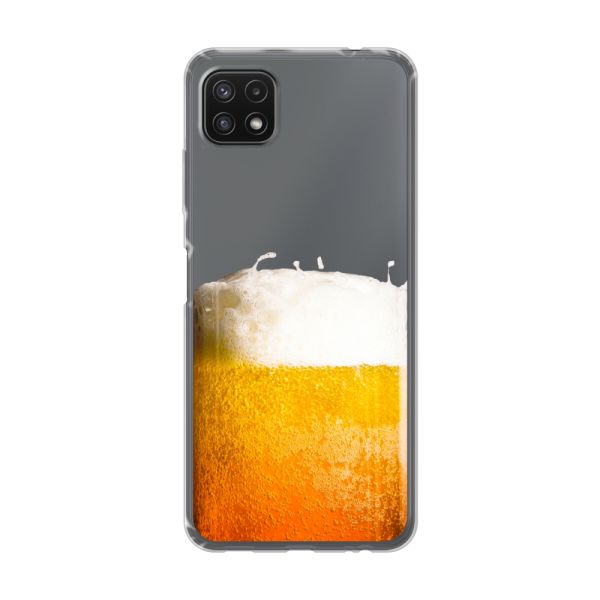 Funda Samsung Galaxy A22 5G flexible transparente con Cerveza Recién Tirada - Estampado de cerveza