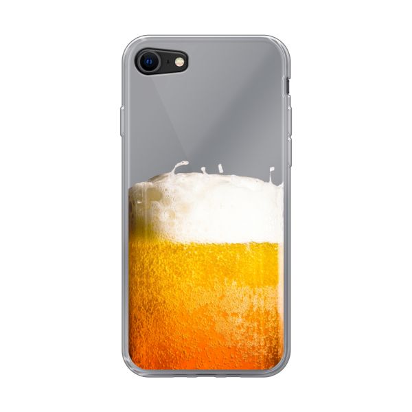 Transparant flexibel iPhone SE (2020 & 2022) hoesje met Vers Getapt Biertje - Bierprint