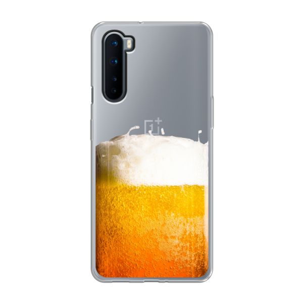 Transparant flexibel OnePlus Nord hoesje met Vers Getapt Biertje - Bierprint