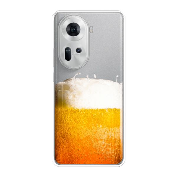 Funda Oppo Reno11 flexible transparente con Cerveza Recién Tirada - Estampado de cerveza