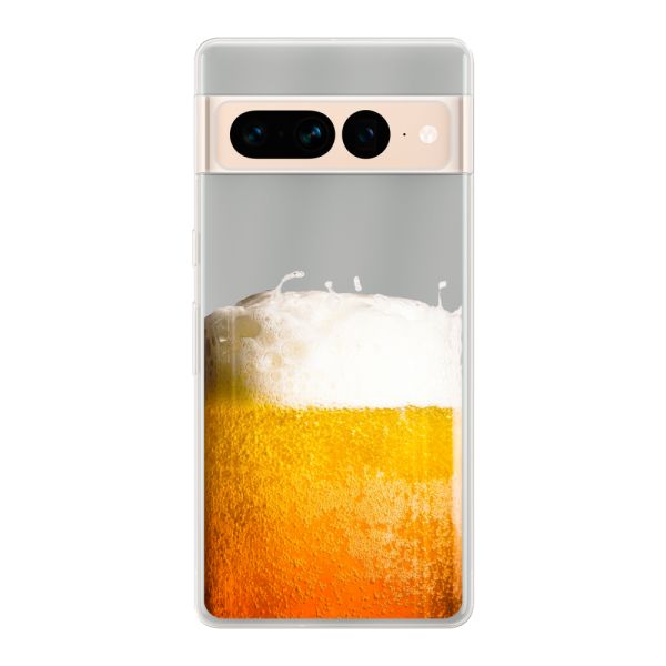 Funda Google Pixel 7 Pro flexible transparente con Cerveza Recién Tirada - Estampado de cerveza