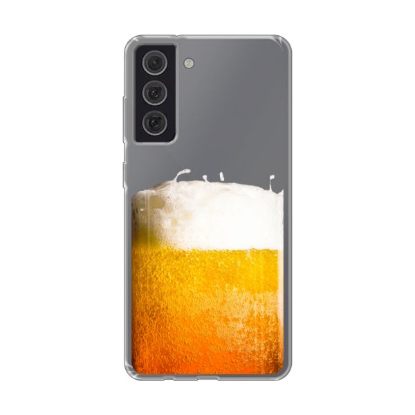 Funda Samsung Galaxy S21 FE flexible transparente con Cerveza Recién Tirada - Estampado de cerveza