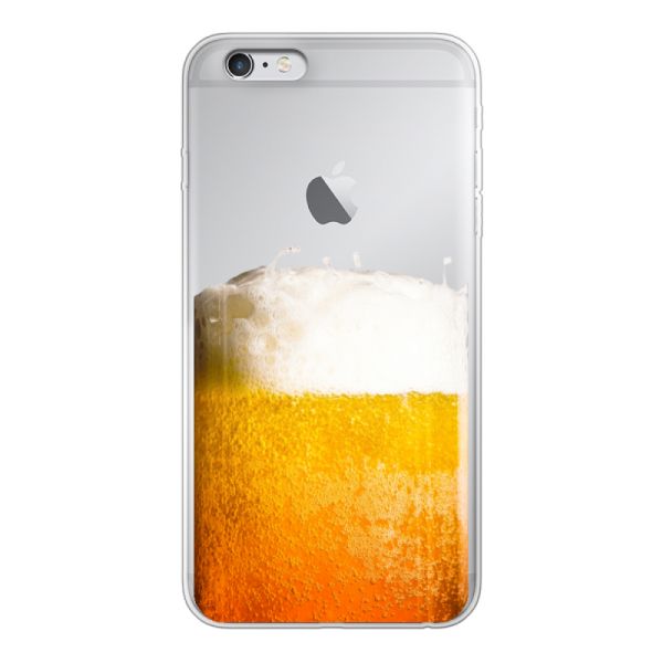 Funda iPhone 6 Plus flexible transparente con Cerveza Recién Tirada - Estampado de cerveza