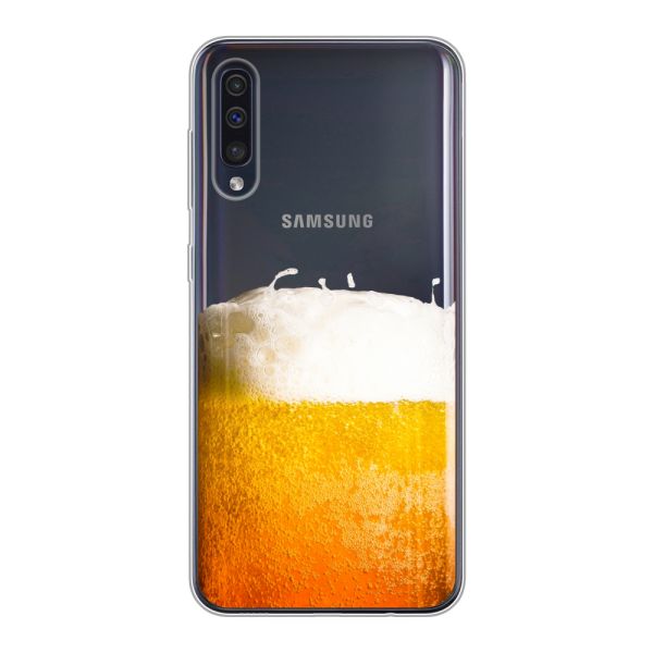 Funda Samsung Galaxy A30s flexible transparente con Cerveza Recién Tirada - Estampado de cerveza