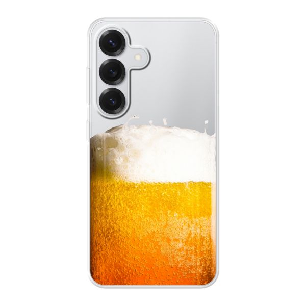 Funda Samsung Galaxy S25 flexible transparente con Cerveza Recién Tirada - Estampado de cerveza
