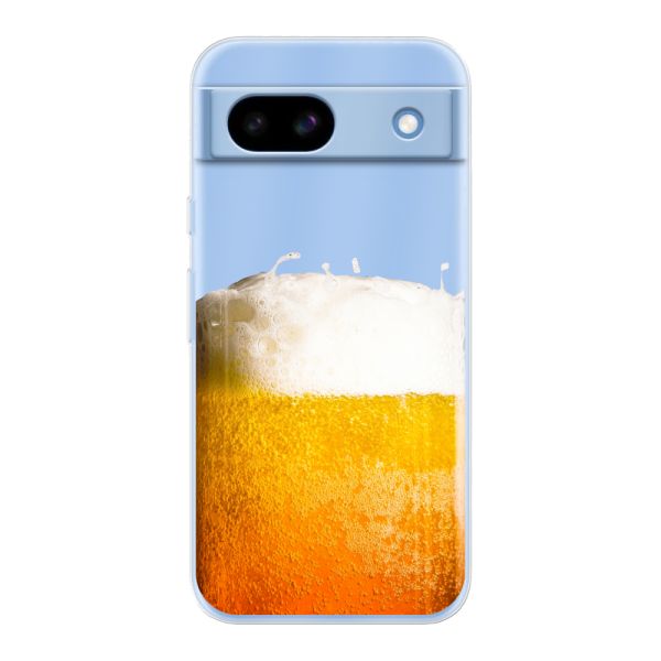 Funda Google Pixel 8a flexible transparente con Cerveza Recién Tirada - Estampado de cerveza