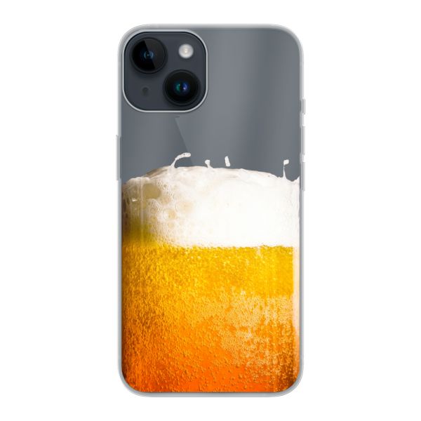 Funda iPhone 14 flexible transparente con Cerveza Recién Tirada - Estampado de cerveza