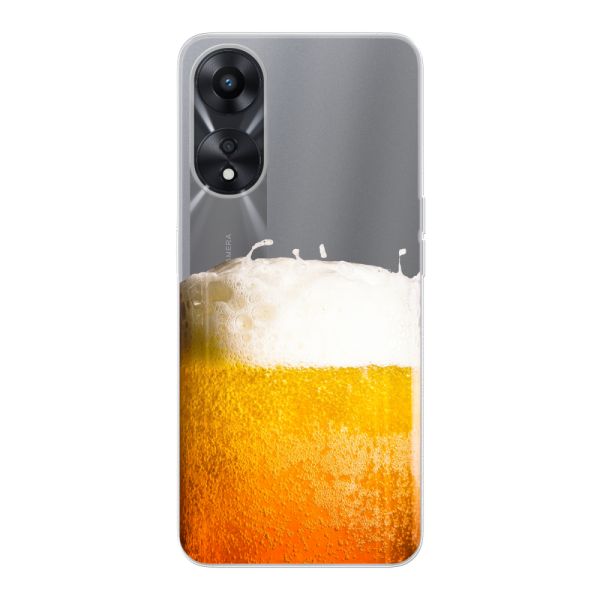 Coque Oppo A58x flexible transparente avec Bière Fraîchement Tirée - Imprimé bière