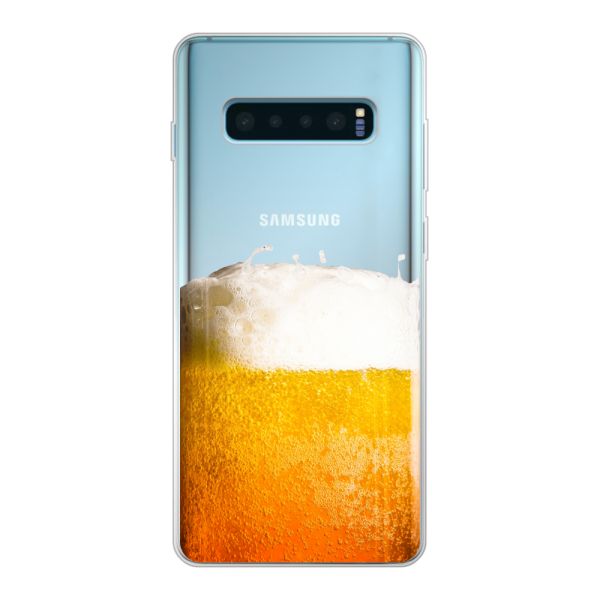 Funda Samsung Galaxy S10 Plus flexible transparente con Cerveza Recién Tirada - Estampado de cerveza