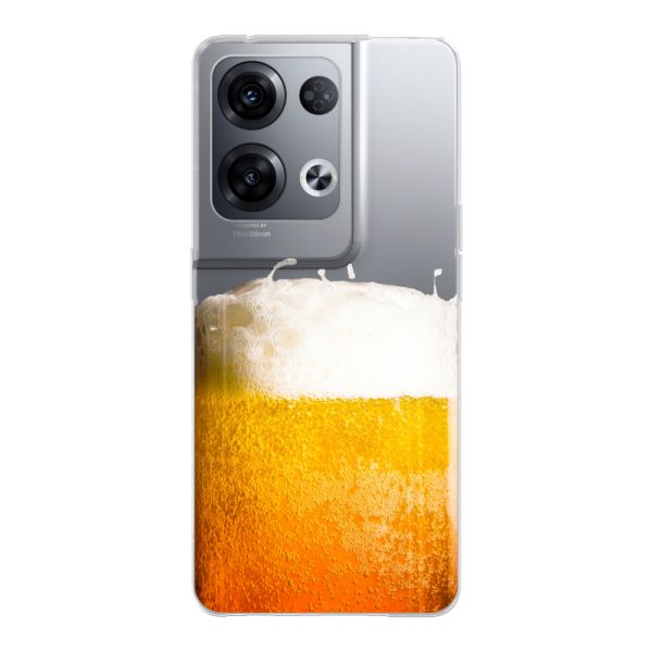 Funda Oppo Reno8 Pro flexible transparente con Cerveza Recién Tirada - Estampado de cerveza