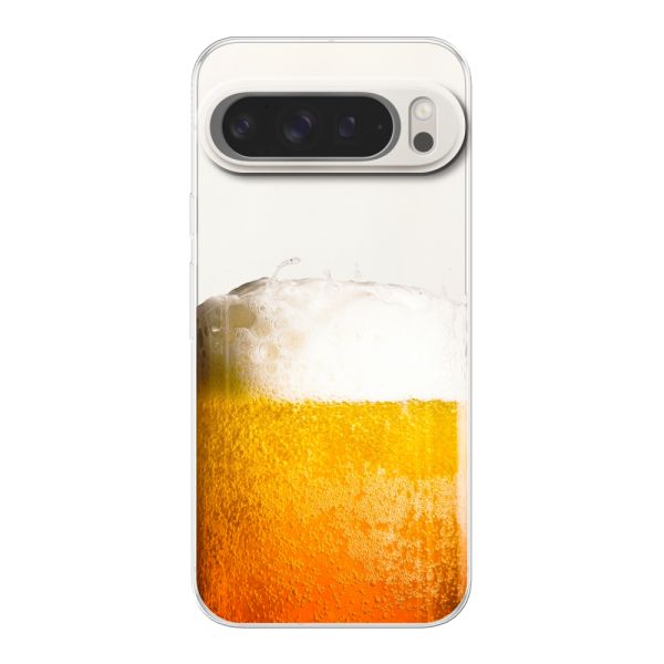 Funda Google Pixel 9 Pro XL flexible transparente con Cerveza Recién Tirada - Estampado de cerveza