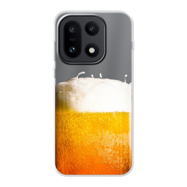 Funda OnePlus 15 flexible transparente con Cerveza Recién Tirada - Estampado de cerveza