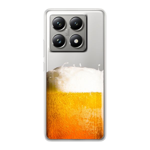 Funda Xiaomi 14T Pro flexible transparente con Cerveza Recién Tirada - Estampado de cerveza