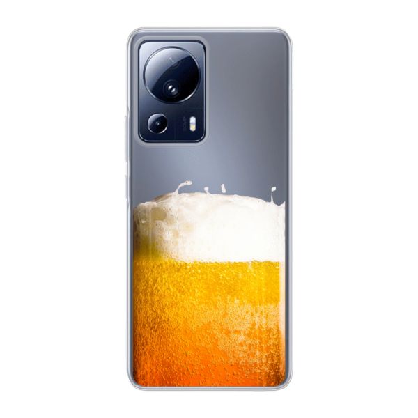 Funda Xiaomi 13 Lite flexible transparente con Cerveza Recién Tirada - Estampado de cerveza