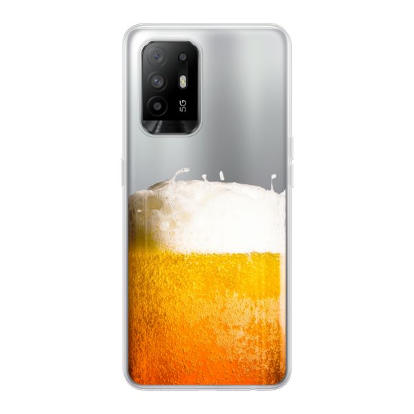 Funda Oppo A94 5G flexible transparente con Cerveza Recién Tirada - Estampado de cerveza