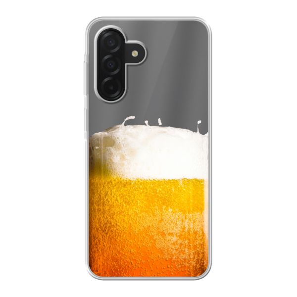 Transparant flexibel Samsung Galaxy A26 hoesje met Vers Getapt Biertje - Bierprint