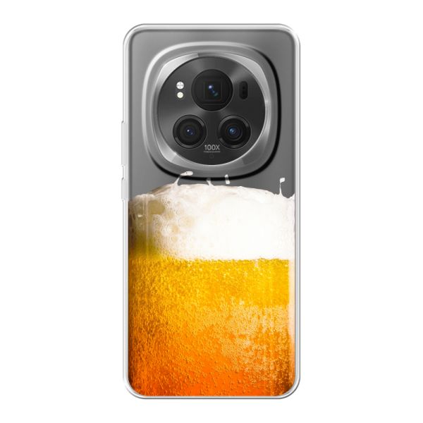 Transparant flexibel Honor Magic6 Pro hoesje met Vers Getapt Biertje - Bierprint