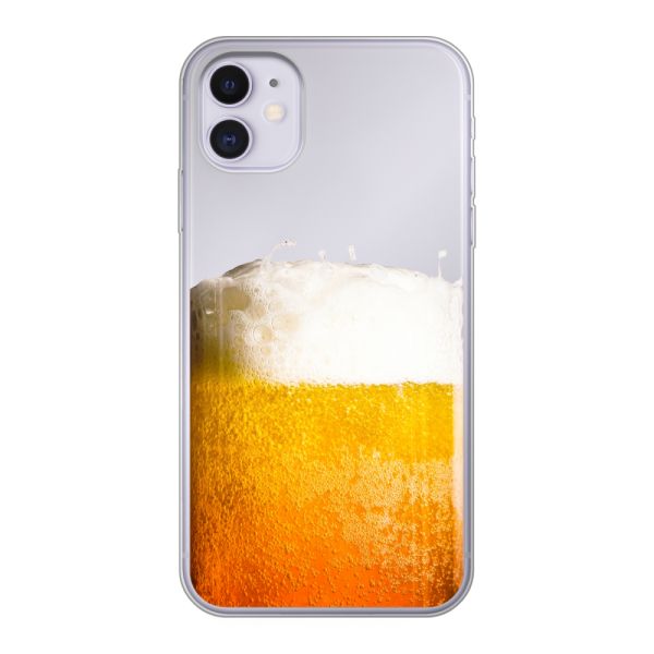 Funda iPhone 11 flexible transparente con Cerveza Recién Tirada - Estampado de cerveza
