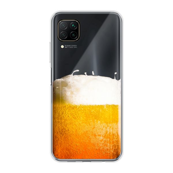 Funda Huawei P40 Lite flexible transparente con Cerveza Recién Tirada - Estampado de cerveza