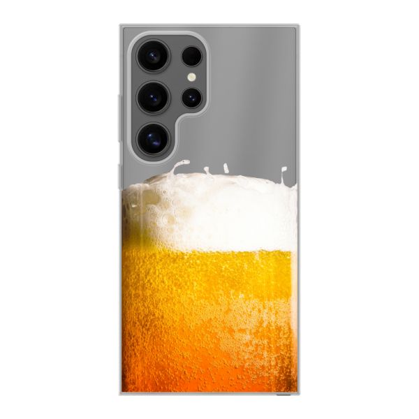 Funda Samsung Galaxy S24 Ultra flexible transparente con Cerveza Recién Tirada - Estampado de cerveza
