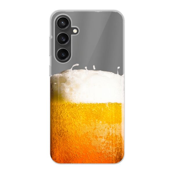 Transparant flexibel Samsung Galaxy S23 FE hoesje met Vers Getapt Biertje - Bierprint