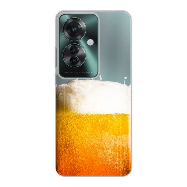 Funda Oppo Reno11 F flexible transparente con Cerveza Recién Tirada - Estampado de cerveza