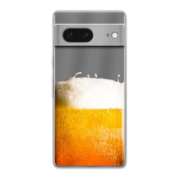 Funda Google Pixel 7 flexible transparente con Cerveza Recién Tirada - Estampado de cerveza