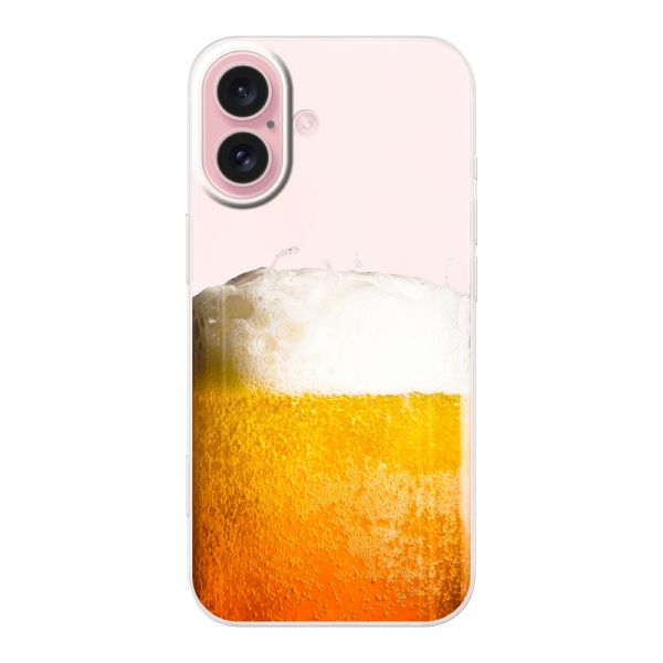 Funda iPhone 16 flexible transparente con Cerveza Recién Tirada - Estampado de cerveza