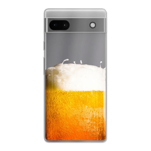 Funda Google Pixel 6a flexible transparente con Cerveza Recién Tirada - Estampado de cerveza