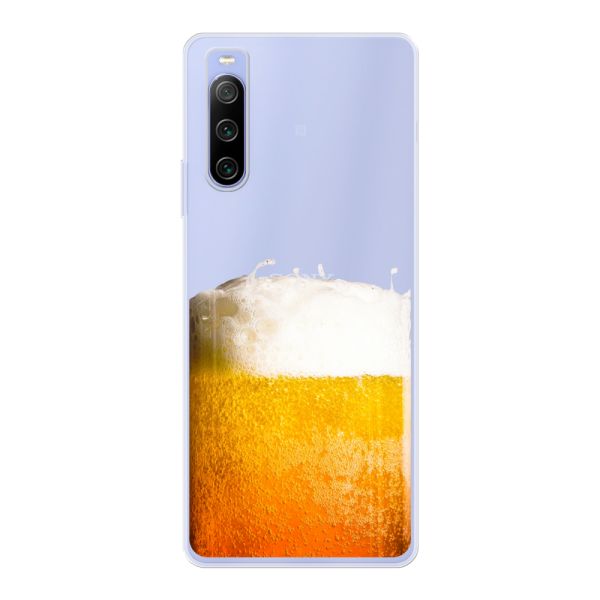 Transparant flexibel Sony Xperia 10 IV hoesje met Vers Getapt Biertje - Bierprint