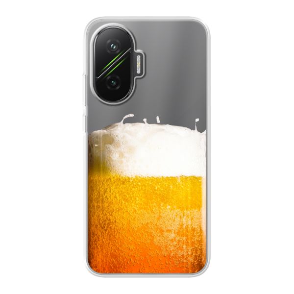 Funda Xiaomi Poco F7 flexible transparente con Cerveza Recién Tirada - Estampado de cerveza