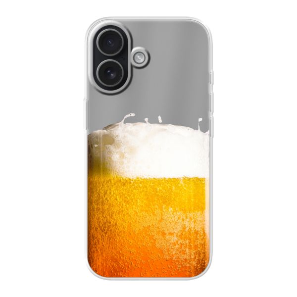 Funda iPhone 17 flexible transparente con Cerveza Recién Tirada - Estampado de cerveza
