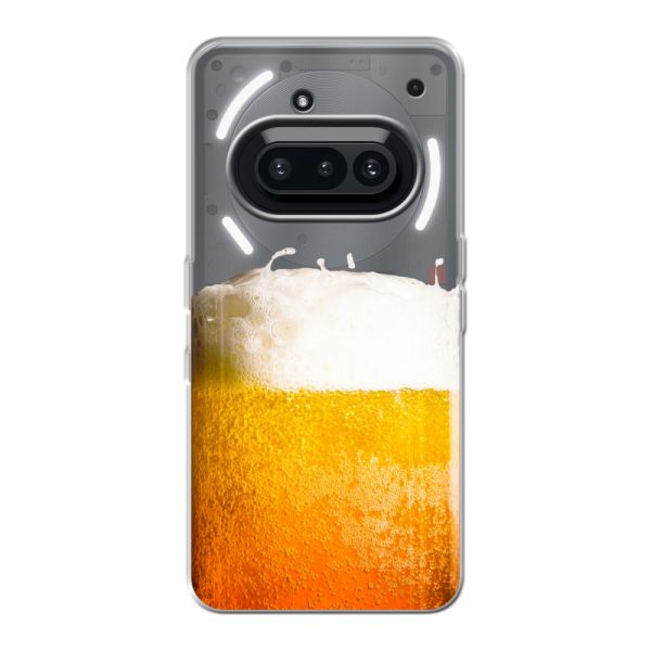 Transparant flexibel Nothing Phone (3a) hoesje met Vers Getapt Biertje - Bierprint