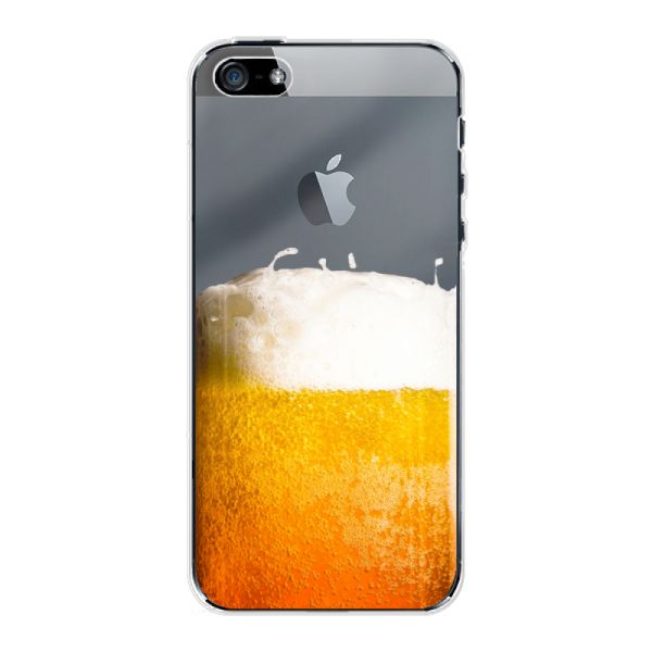 Funda iPhone 5 flexible transparente con Cerveza Recién Tirada - Estampado de cerveza