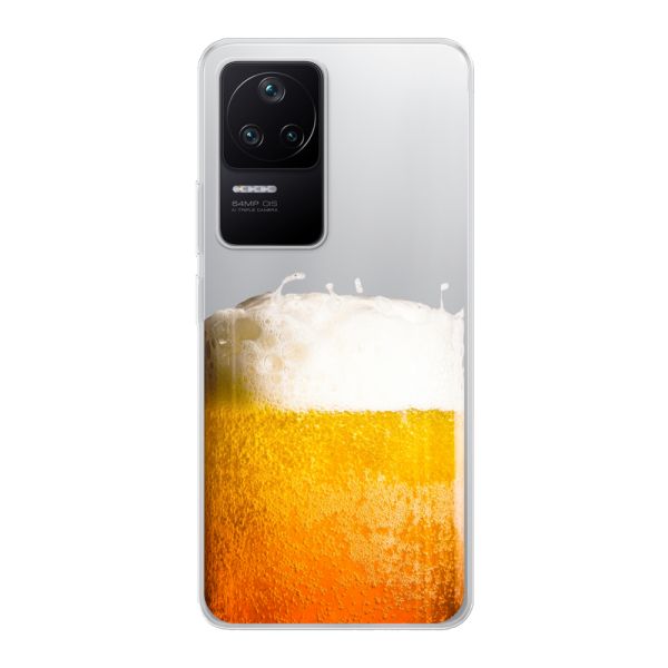 Funda Xiaomi Poco F4 flexible transparente con Cerveza Recién Tirada - Estampado de cerveza