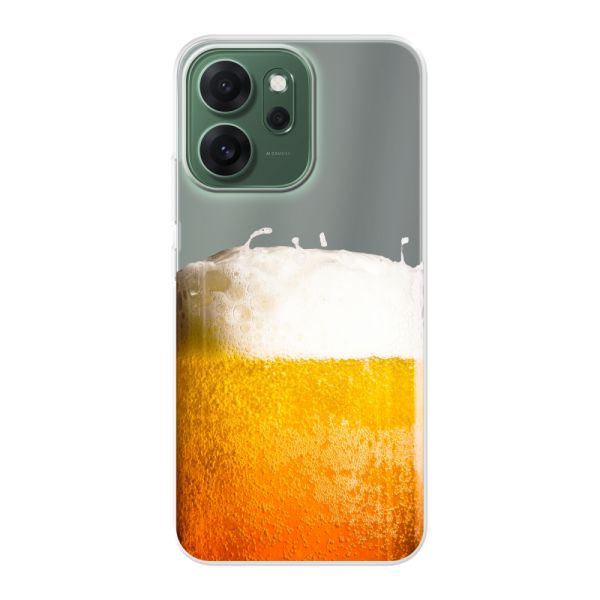 Funda Oppo Reno14 F flexible transparente con Cerveza Recién Tirada - Estampado de cerveza