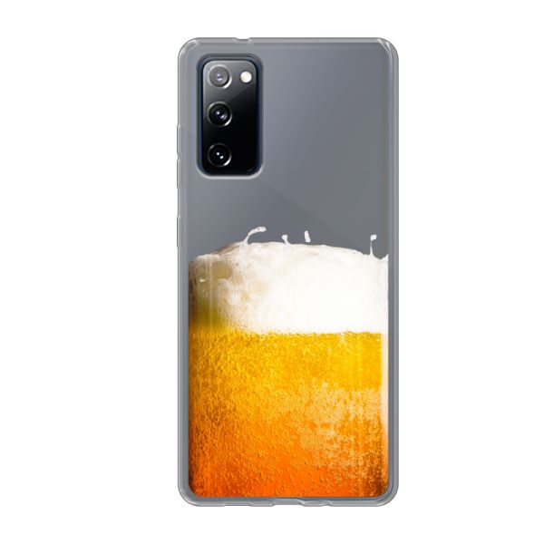 Transparant flexibel Samsung Galaxy S20 FE hoesje met Vers Getapt Biertje - Bierprint