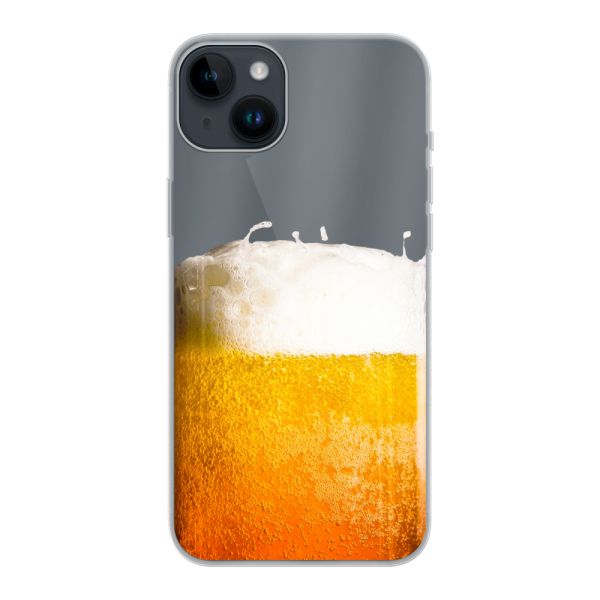Funda iPhone 14 Plus flexible transparente con Cerveza Recién Tirada - Estampado de cerveza