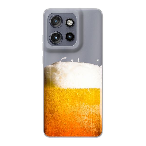 Funda Motorola ThinkPhone 25 flexible transparente con Cerveza Recién Tirada - Estampado de cerveza