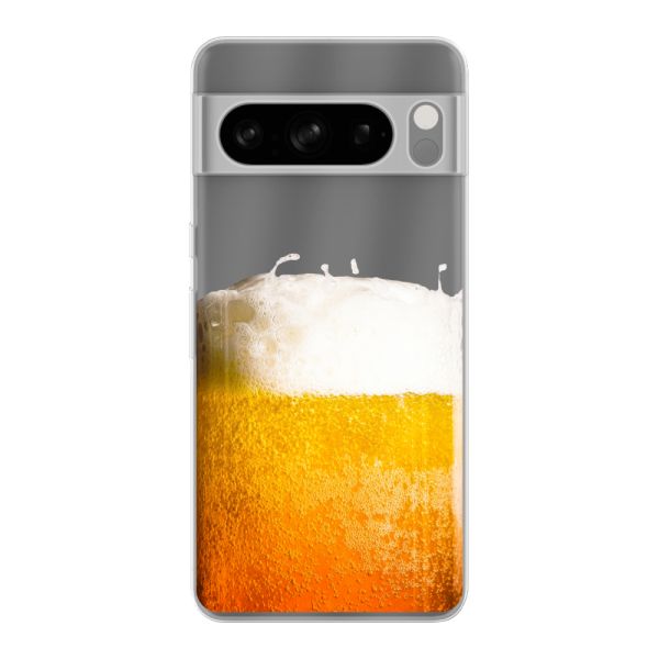 Funda Google Pixel 8 Pro flexible transparente con Cerveza Recién Tirada - Estampado de cerveza