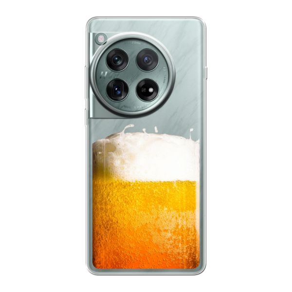 Funda OnePlus 12 flexible transparente con Cerveza Recién Tirada - Estampado de cerveza