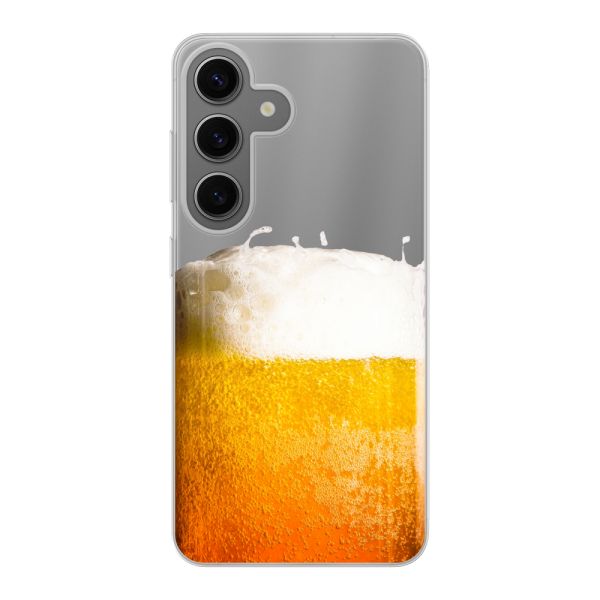 Funda Samsung Galaxy S24 flexible transparente con Cerveza Recién Tirada - Estampado de cerveza