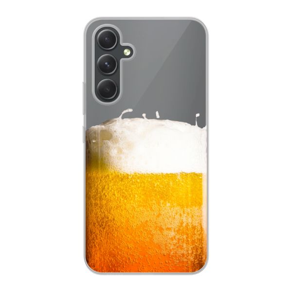 Transparant flexibel Samsung Galaxy A54 5G hoesje met Vers Getapt Biertje - Bierprint