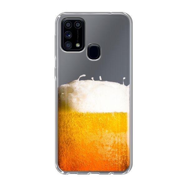 Transparant flexibel Samsung Galaxy M31 hoesje met Vers Getapt Biertje - Bierprint