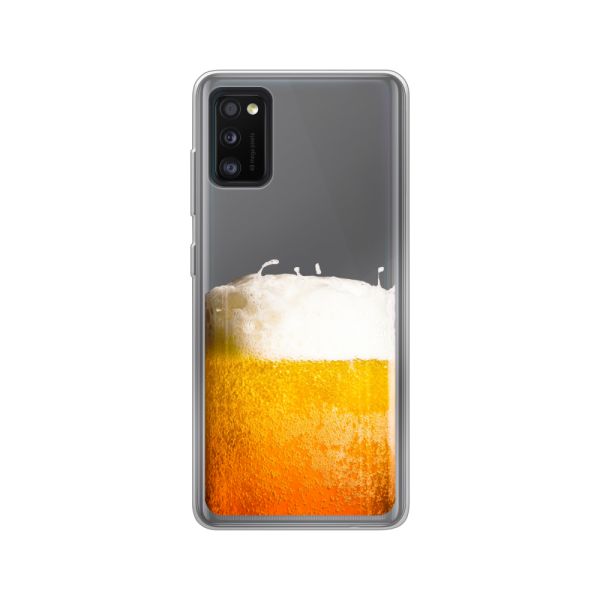 Transparant flexibel Samsung Galaxy A41 hoesje met Vers Getapt Biertje - Bierprint
