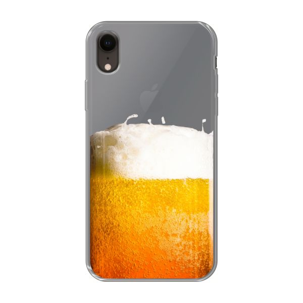 Funda iPhone Xr flexible transparente con Cerveza Recién Tirada - Estampado de cerveza