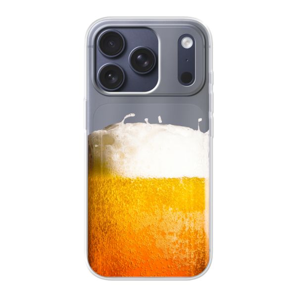 Funda iPhone 17 Pro flexible transparente con Cerveza Recién Tirada - Estampado de cerveza