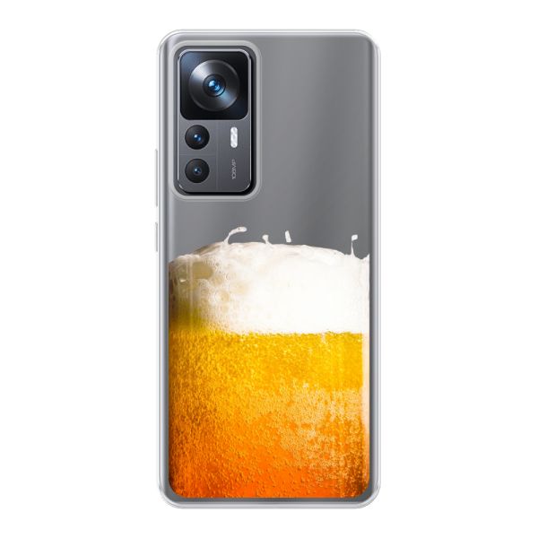 Funda Xiaomi 12T flexible transparente con Cerveza Recién Tirada - Estampado de cerveza