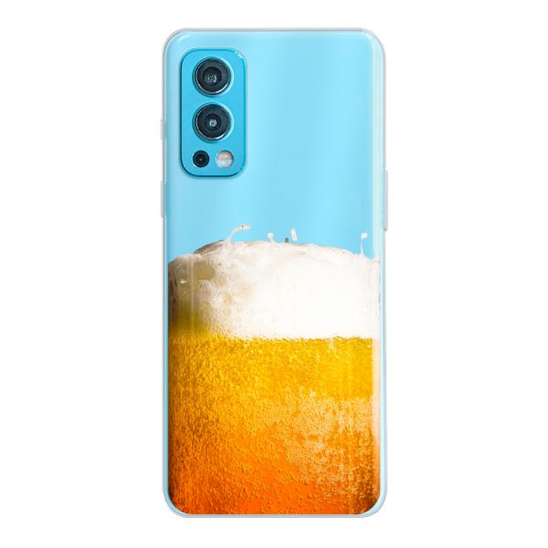 Transparant flexibel OnePlus Nord 2 5G hoesje met Vers Getapt Biertje - Bierprint